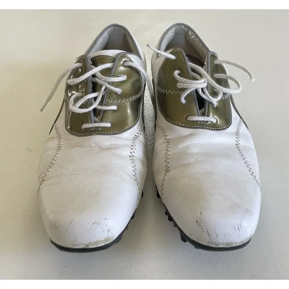 Foot Joy Lopro Collection Women's White Leather Golf Shoes Size 9.5 M 97075